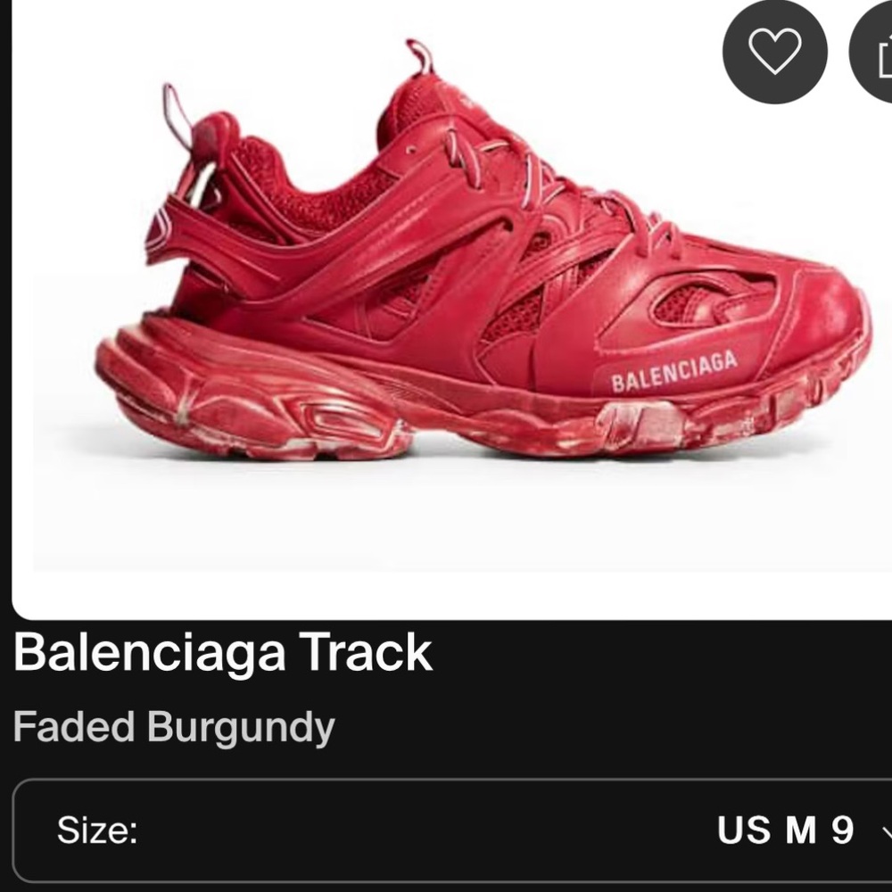 BALENCIAGA Faded Burgundy Track sneakers
